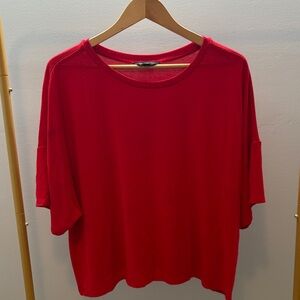 Banana Republic Red Knit Short Sleeve Tee
